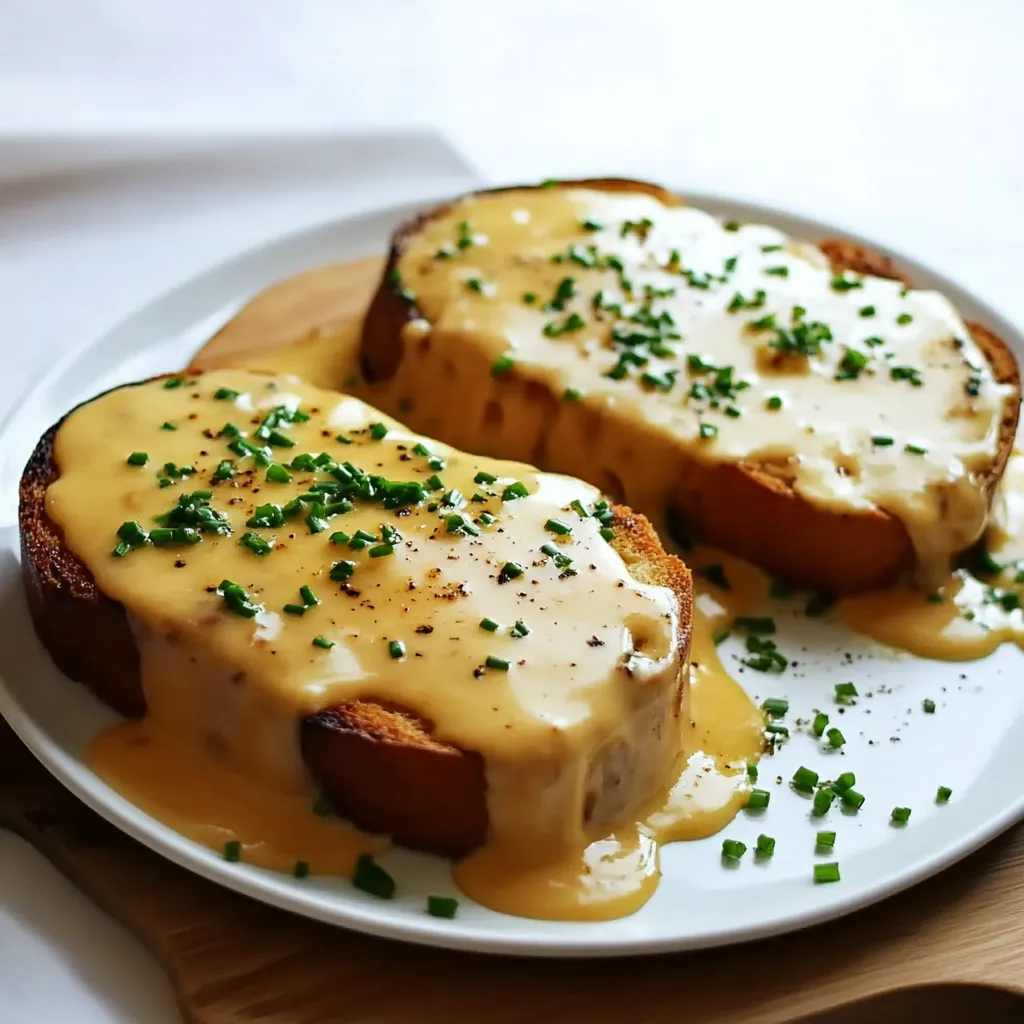 Two pieces of bread with cheese on top.