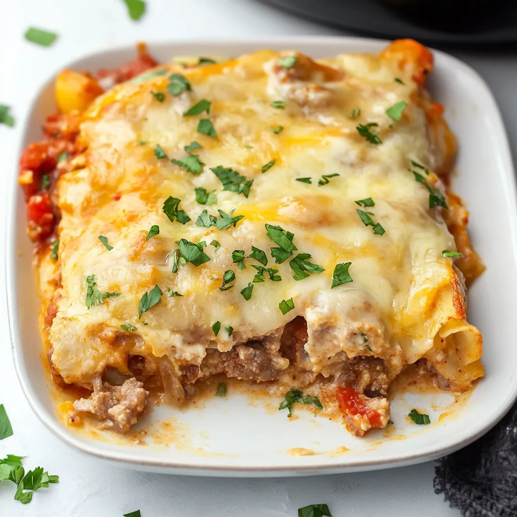 A white plate with a slice of meat and cheese.