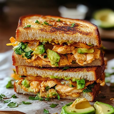 Toasted Chicken Avocado Melt Sandwich