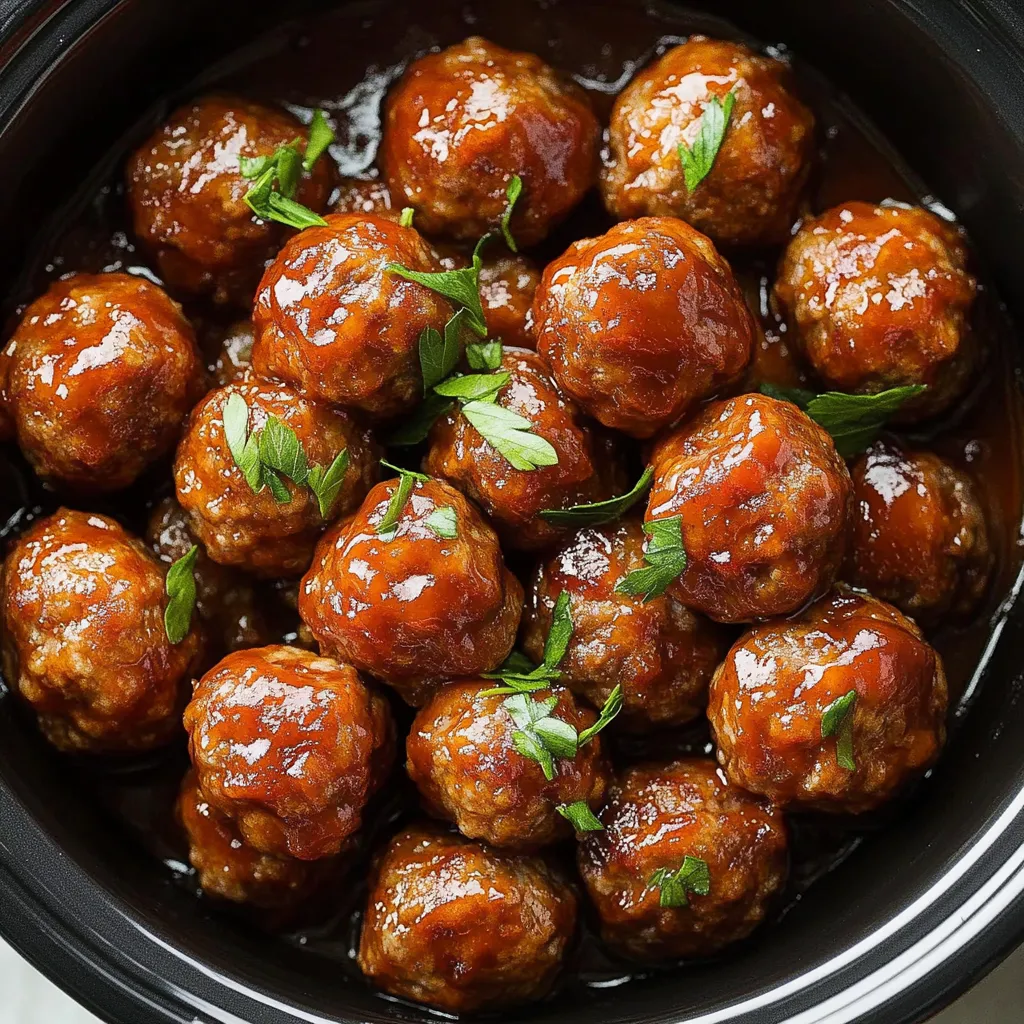 Quick Honey BBQ Crockpot Meatballs