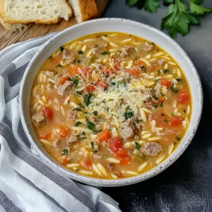 Cozy Sausage Orzo Soup