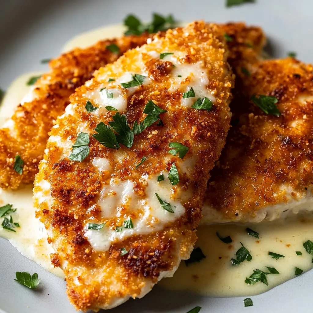 Close-up Parmesan Crusted Chicken recipe