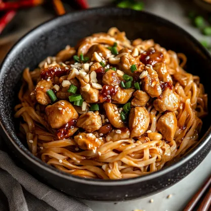 Delicious Kung Pao Chicken Noodles