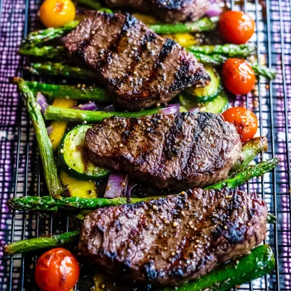 Flavorful One Pan Balsamic Steak Veggies