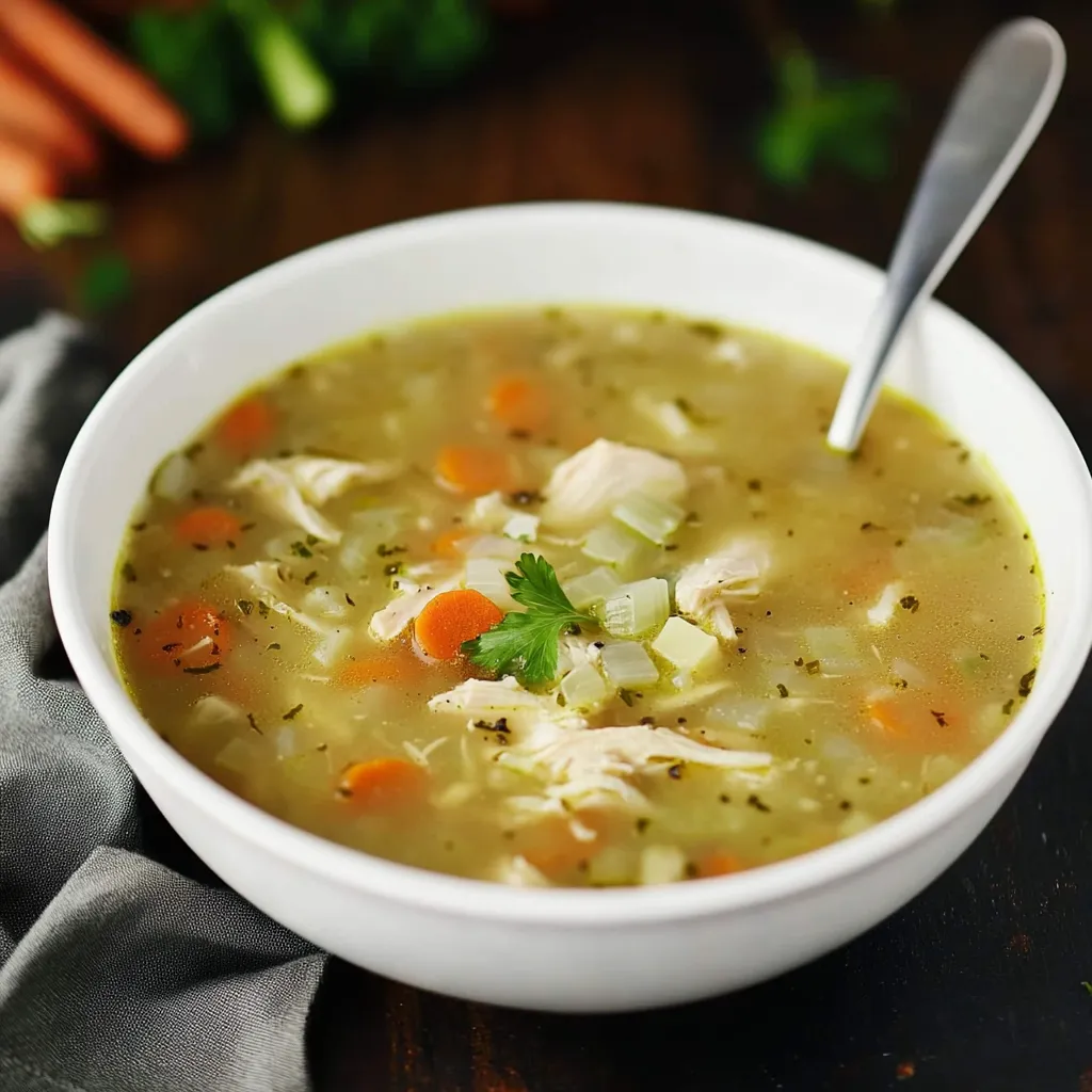 Bowl of Rotisserie Chicken Soup