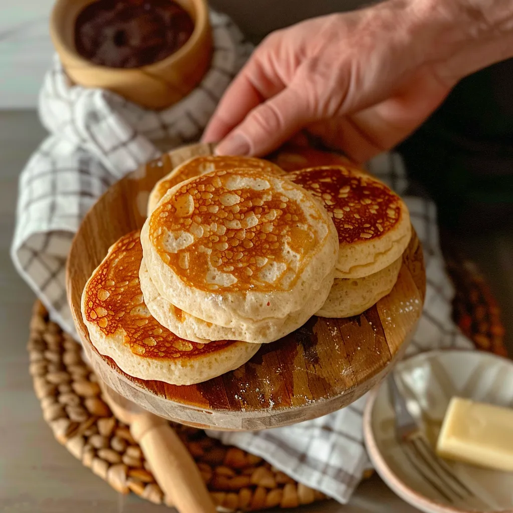 A Stack of Warm and Tasty Sourdough Crumpets