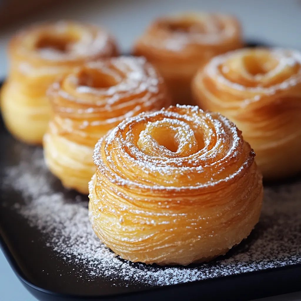 Flaky golden cruffins