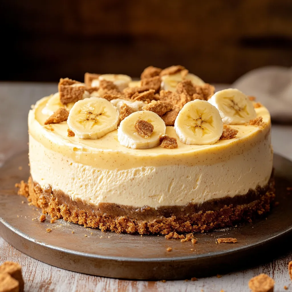 Close-up Banana Pudding Cheesecake Recipe