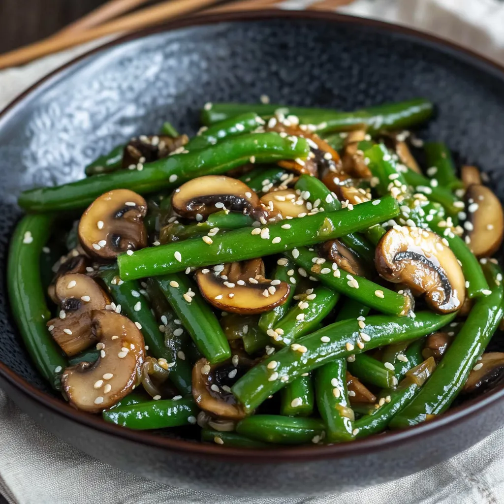 Sizzling Green Beans and Mushrooms Stir-Fry