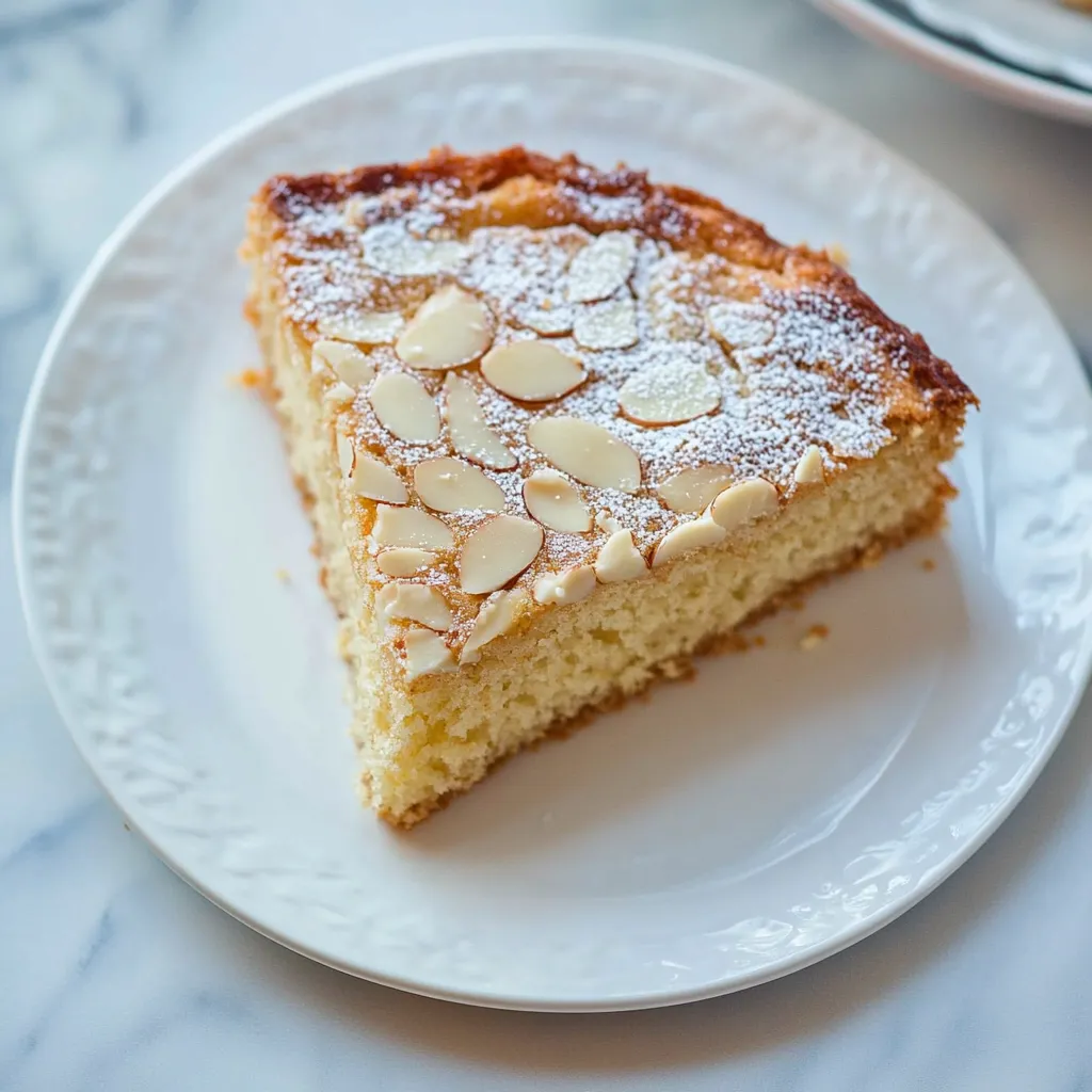 Close-up Ina Garten Almond Cake Recipe