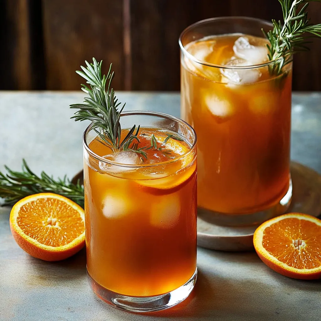 Close-up Orange Rosemary Iced Tea Recipe