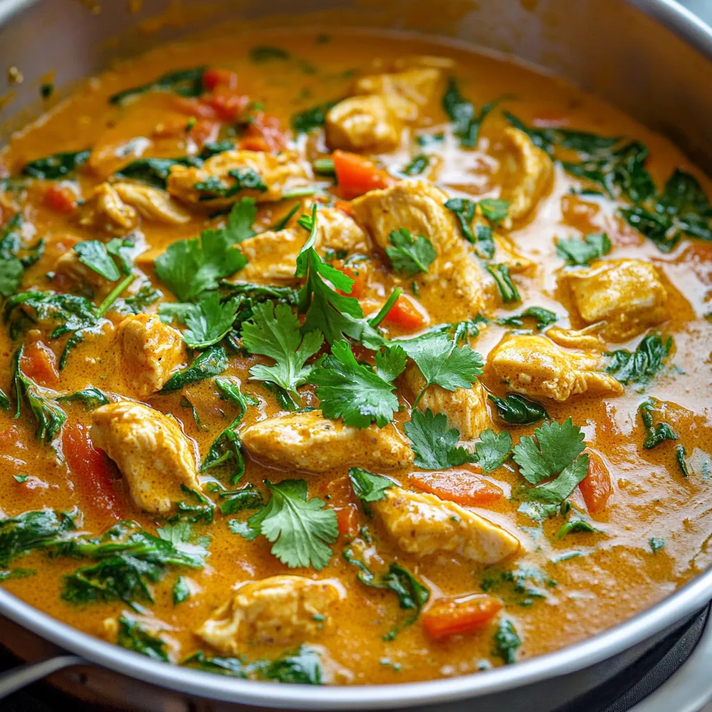 Close-up Thai Chicken Coconut Curry Recipe