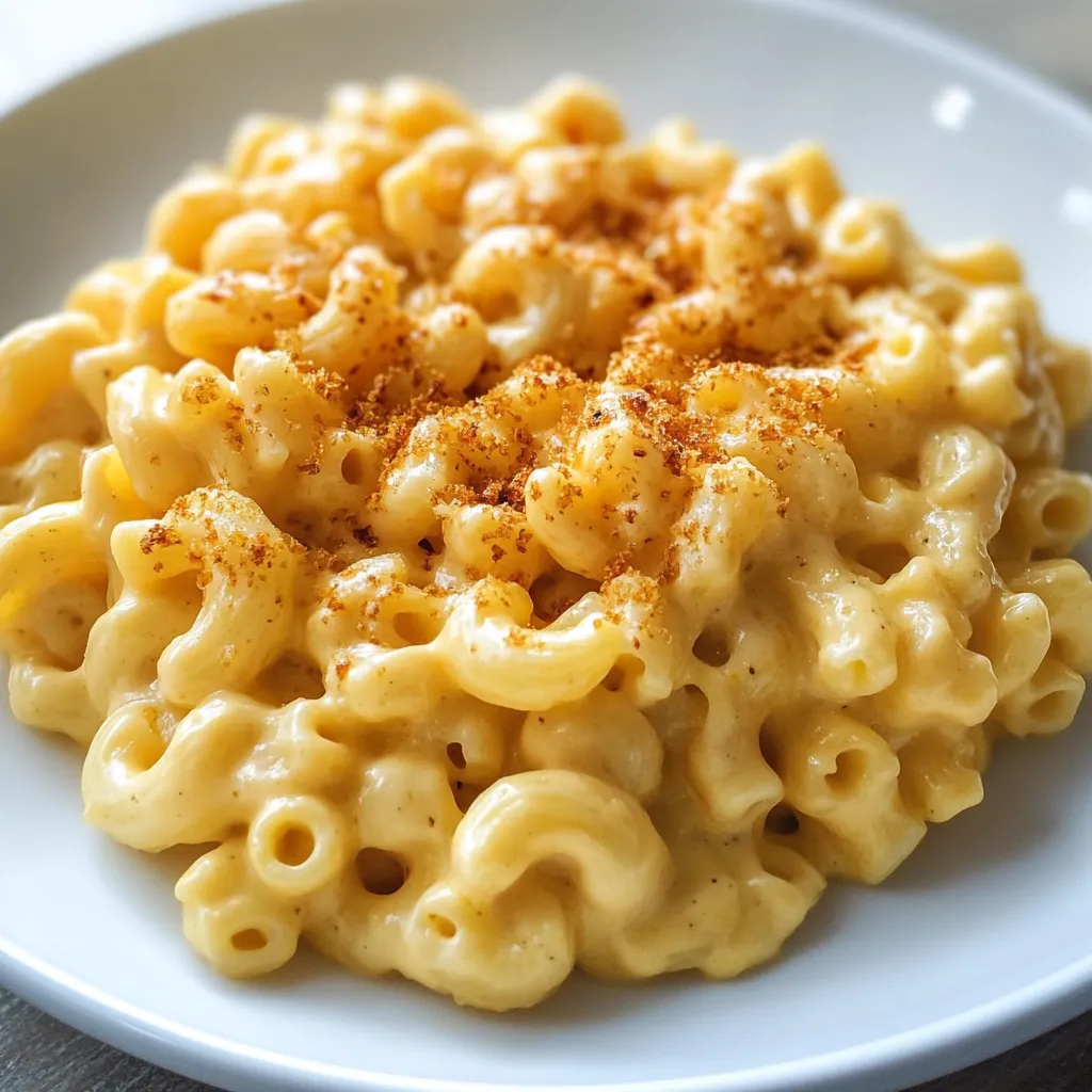 Close-up Stovetop Mac and Cheese Recipe