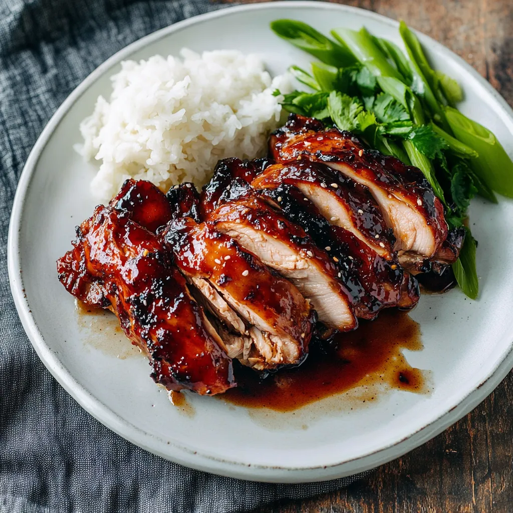 A plate of food with rice, meat, and greens.