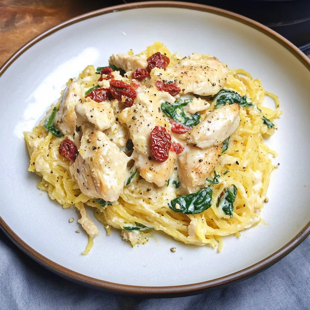 A meal with chicken, squash, and leafy greens.