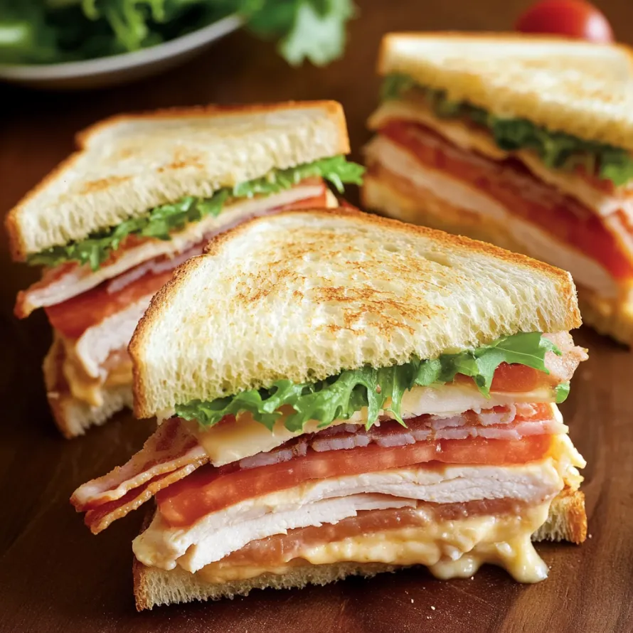 Two sandwiches on a table.