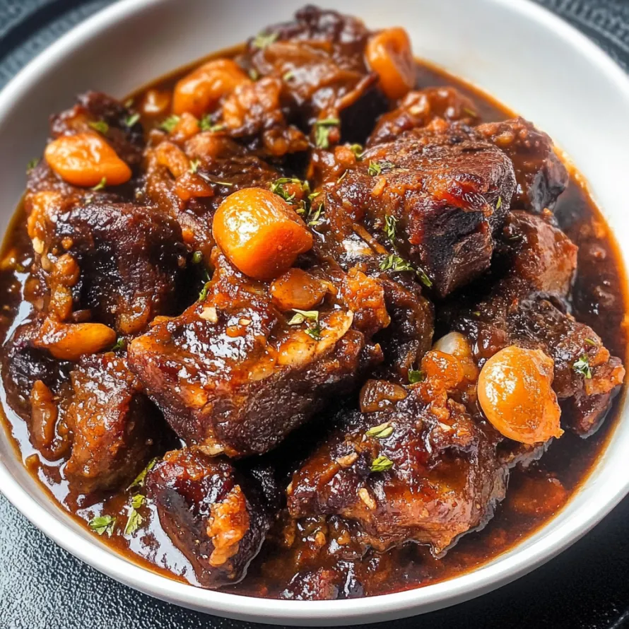 A bowl of meat and vegetables.