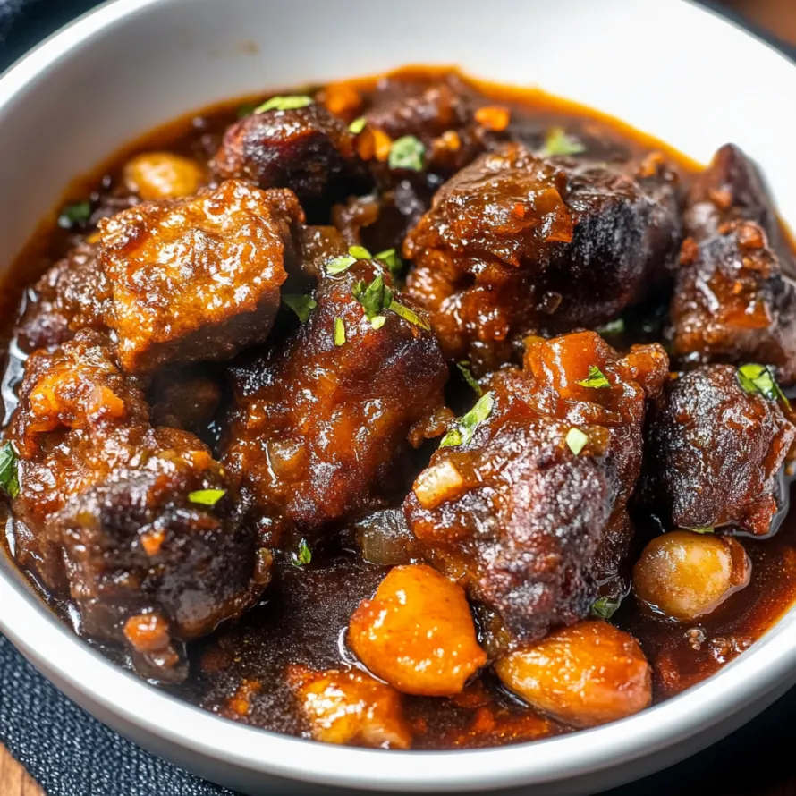 A bowl of meat and vegetables.