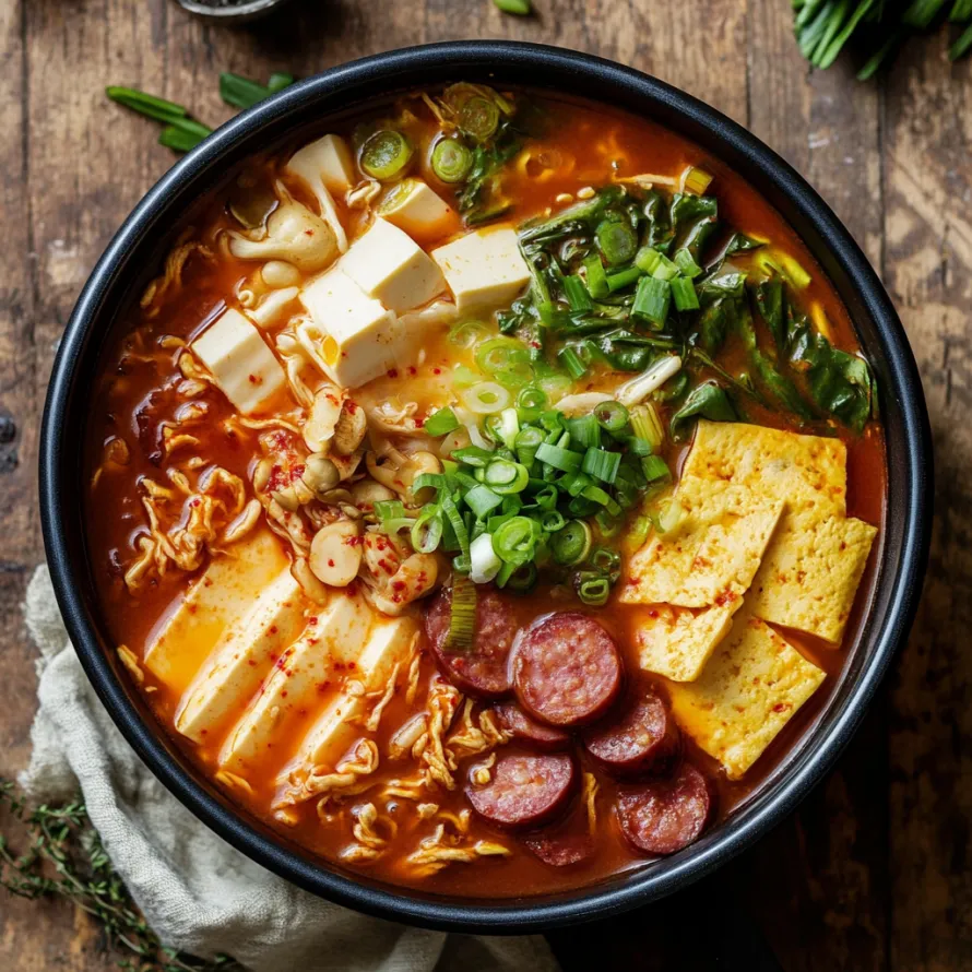 A bowl of soup with noodles, meat, and vegetables.