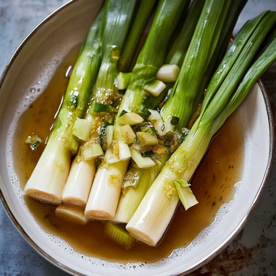 A dish of soft green leeks.