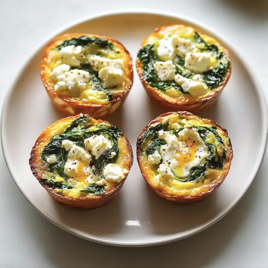 Three small quiches on a white plate.