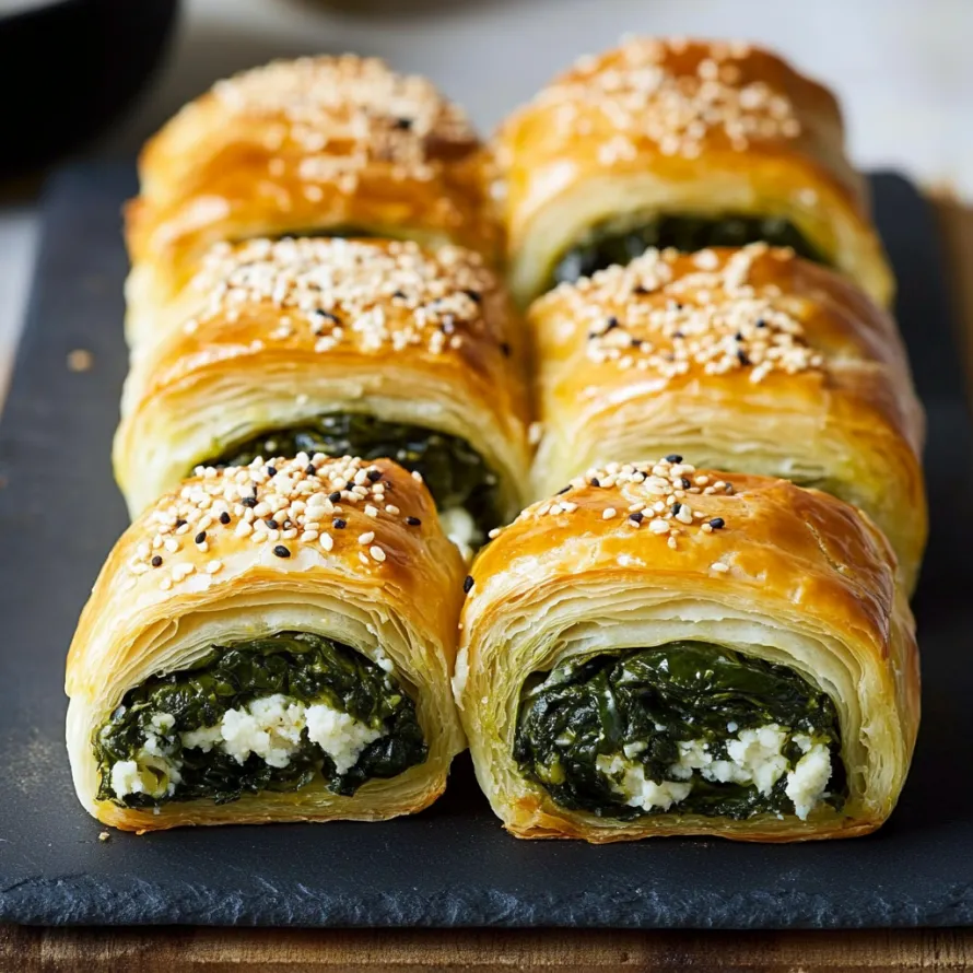 A tray of food with a green topping.