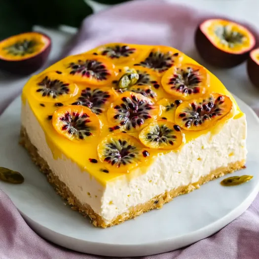 A piece of dessert topped with fresh fruit.