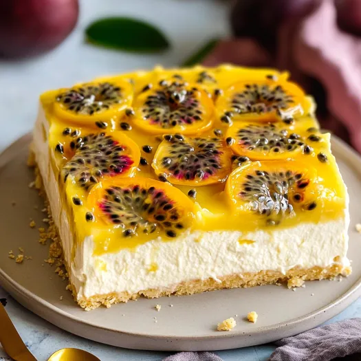 A dessert slice garnished with kiwi on top.