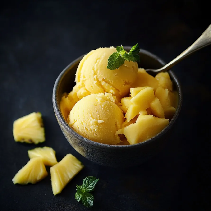 A bowl of ice cream with a spoon in it.