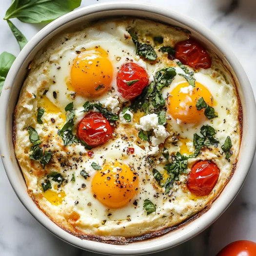 A bowl of eggs with tomatoes and spinach.