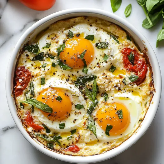 A bowl of eggs and tomatoes.