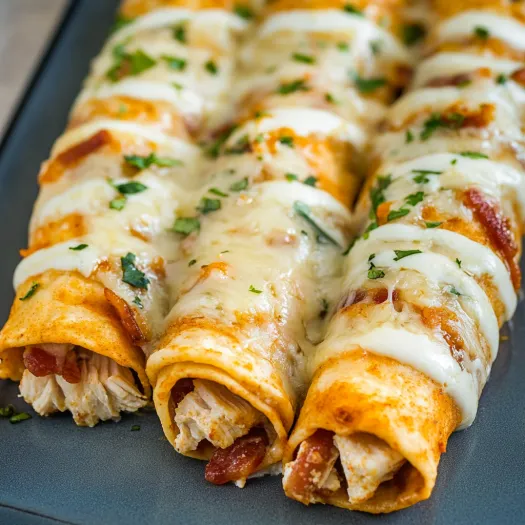 A plate of food with a cheese and chicken burrito.