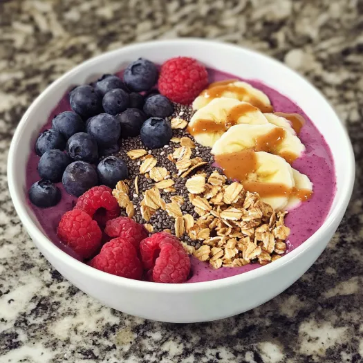 A bowl of yogurt with bananas and raspberries.