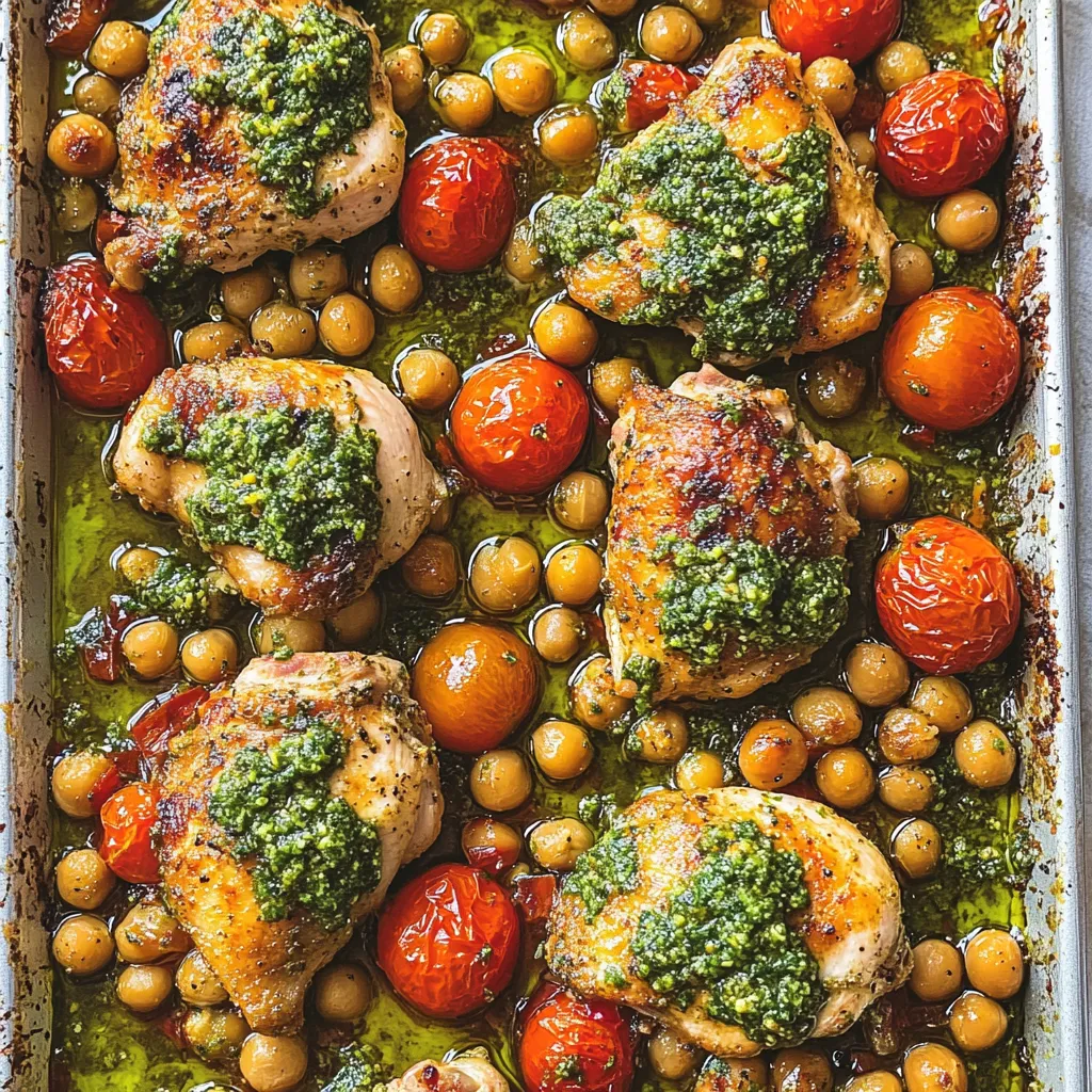 A pan of chicken with green stuff on it.