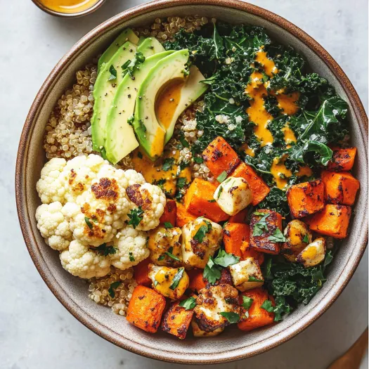 A bowl of food with a variety of ingredients.