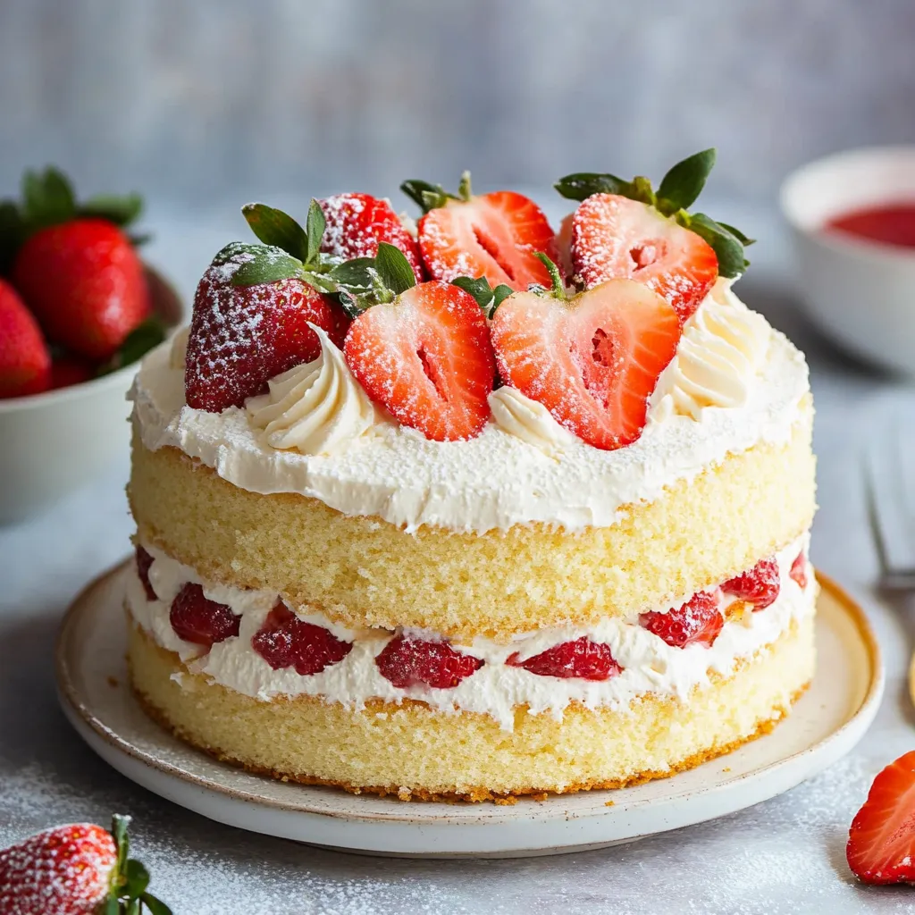 A cake with strawberries on top.