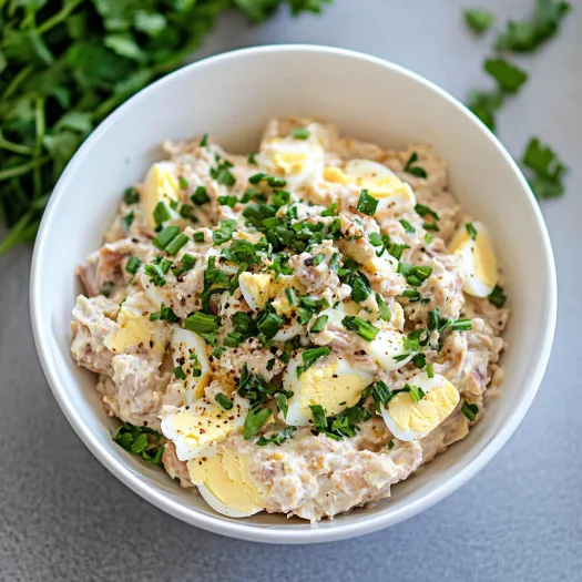 A bowl of food with eggs and herbs.