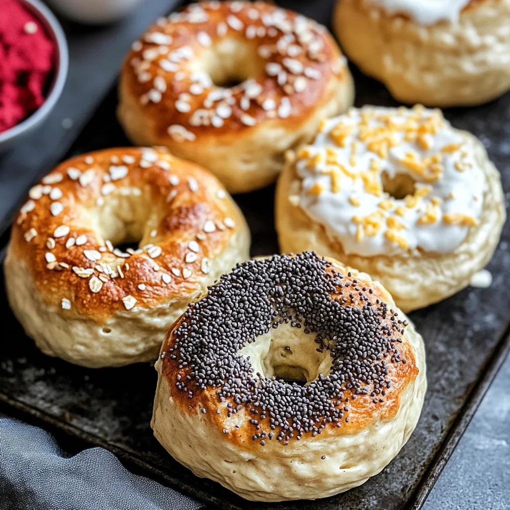 A plate of donuts with sesame seeds.