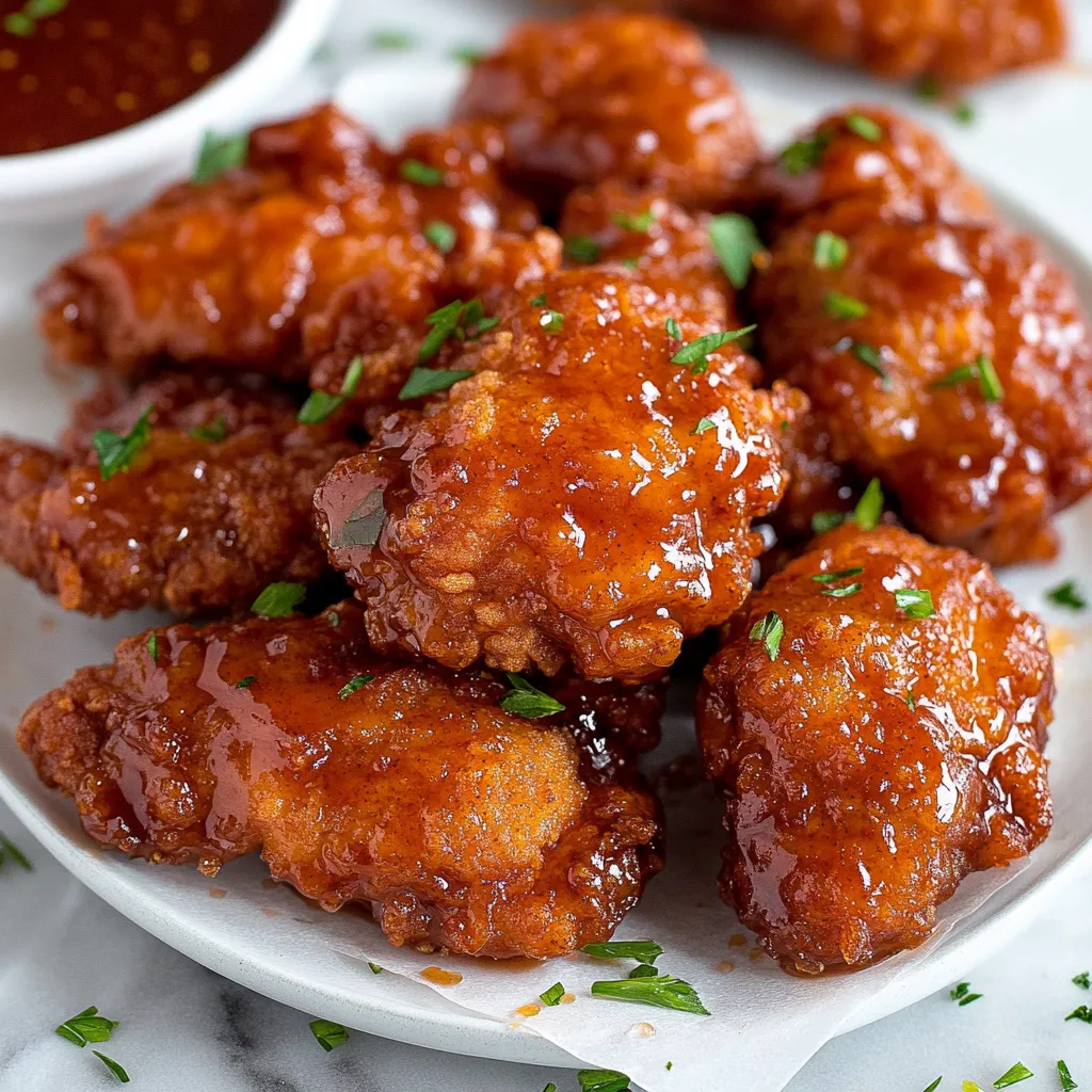A plate of chicken wings with sauce.