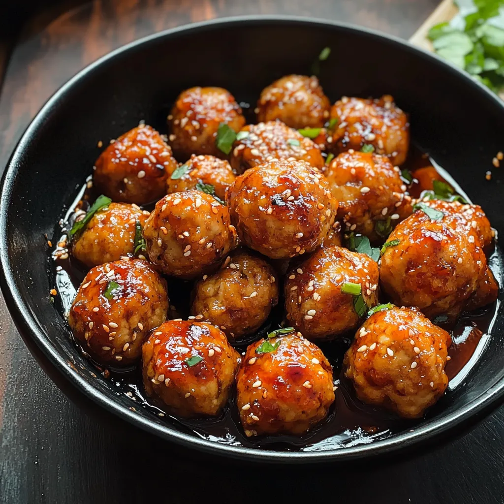 A bowl of tofu balls in rich sauce.