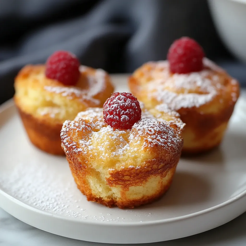 Two cupcakes with raspberries on top.