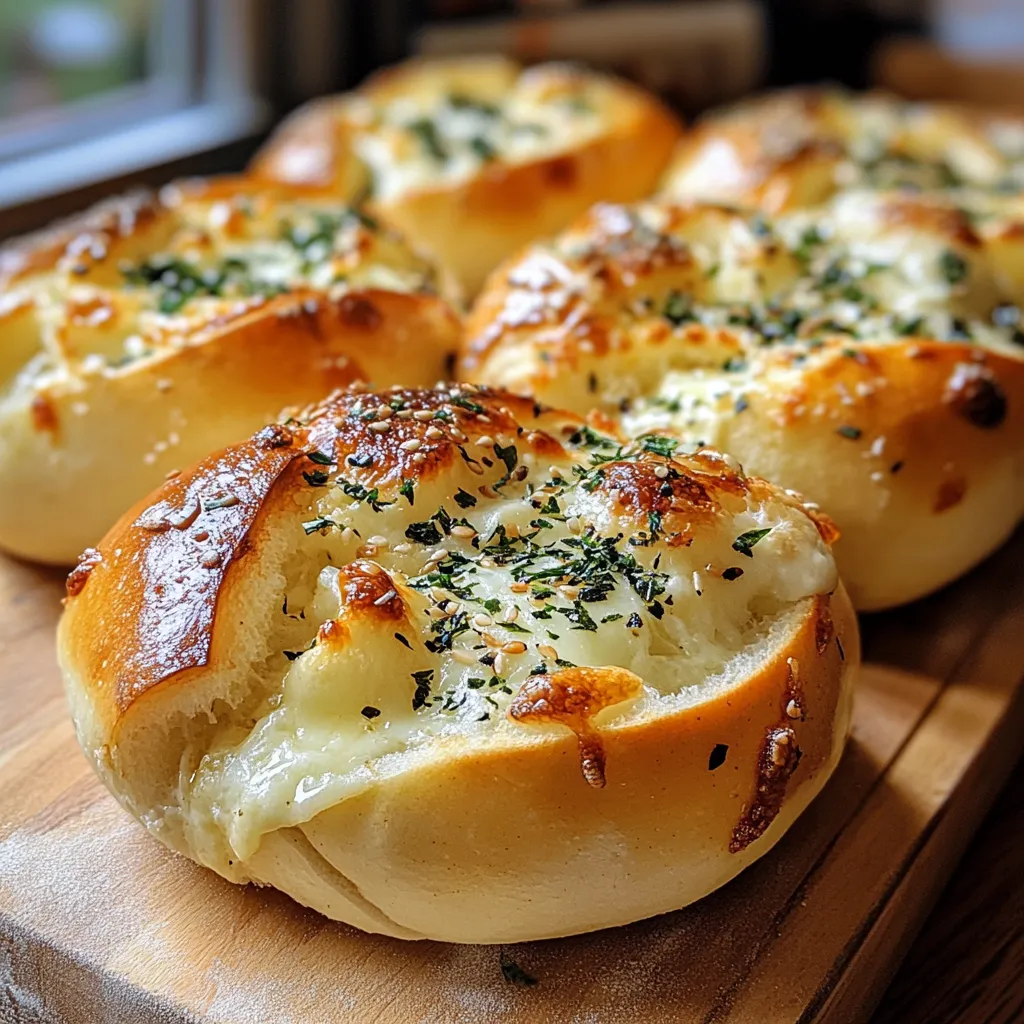 A plate of bread with cheese on top.