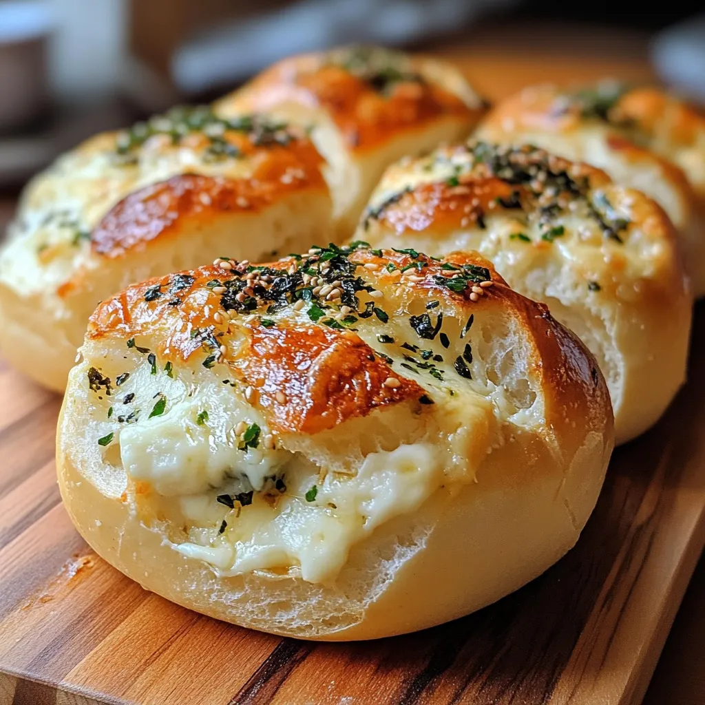 A plate of bread with cheese on it.