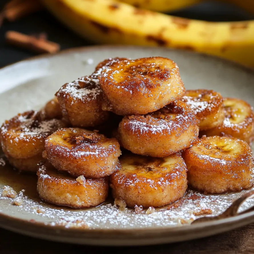 A plate of doughnuts with powdered sugar on top.