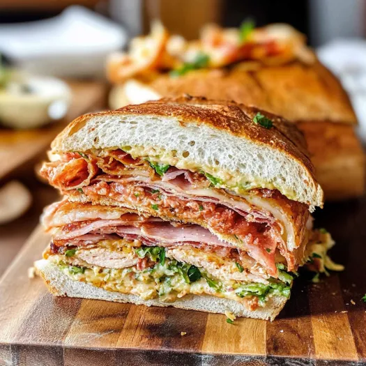 A sandwich with meat, lettuce, and tomato.