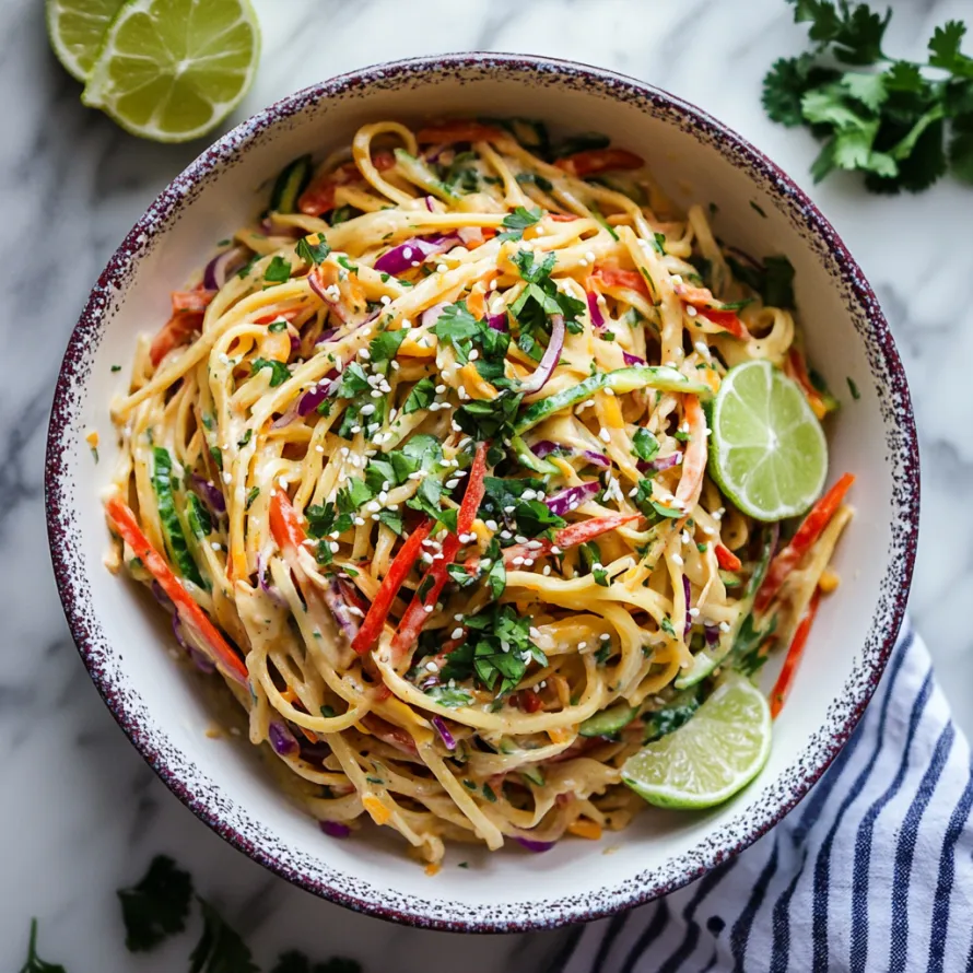 A bowl of pasta with vegetables.