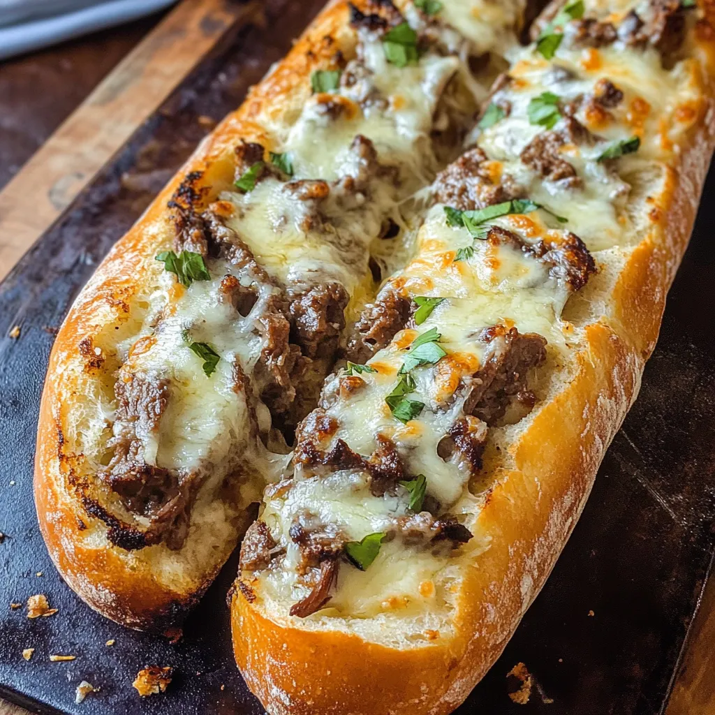 A sandwich with meat and cheese on a wooden table.
