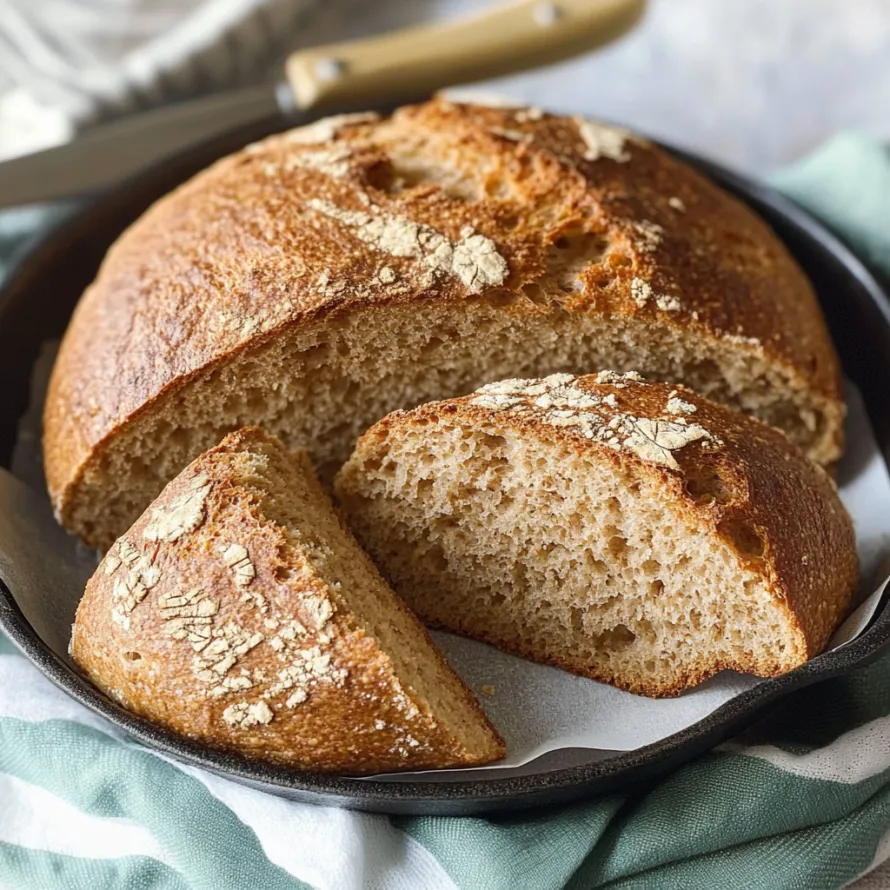 A loaf of bread is cut into slices and placed in a pan.