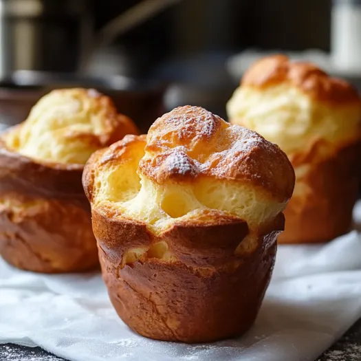 Three muffins on a white napkin.