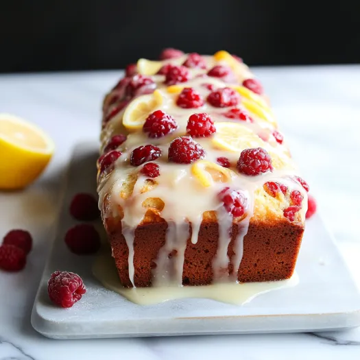 A slice of cake with raspberries on top.